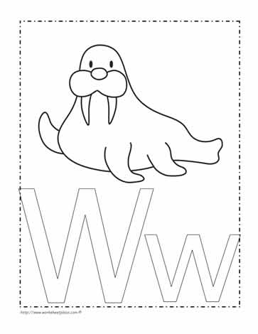 The Letter W Coloring Page